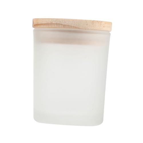 FOMIYES Tarro de Vidrio para Hacer Velas DIY con Tapa de Madera Copa de Cristal para Velas Aromáticas Recipiente Reutilizable para Manualidades y Decoración Tamaño 73X81 CM 1 Unidad