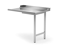 HENDI Ablauftisch für Geschirrspüler, rechte Seite, mit einer 510 mm breiten Korbführung und Wandaufkantung, Anschlussmöglichkeit für Haubenspülmaschinen, 1000x700x(H)850mm, Edelstahl