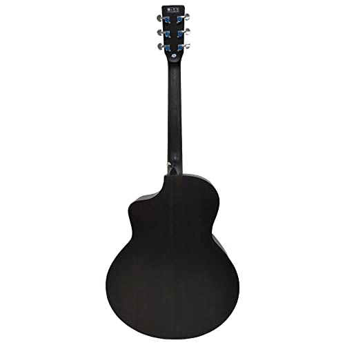 Image of Vault EA40TBK 41 inch Premium Solid Spruce-Top Cutaway Acoustic Guitar with Bajaao Gigbag & Polishing Cloth