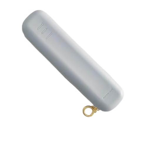 1 bolsa de pincéis de maquiagem de viagem, organizador de pincéis de maquiagem de silicone, estojo de cosméticos portátil macio, Cinza