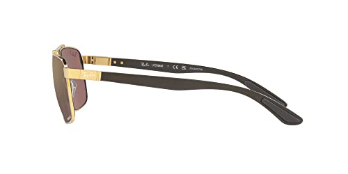 Ray-Ban Unisex RB3701 Liteforce Rectangular Sunglasses, Gold/Purple Mirrored Gold Gradient Polarized, 59 mm - image 4