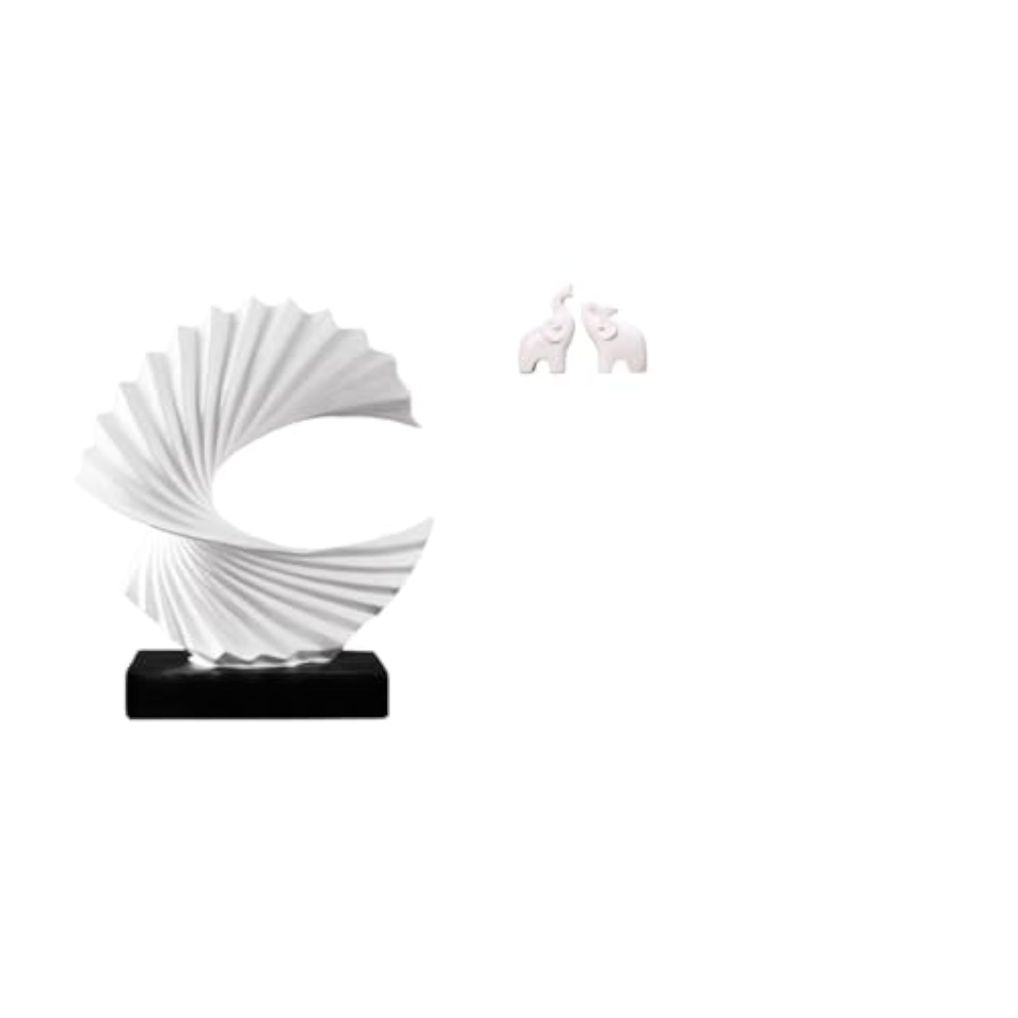 Wave Elephant Statue Abstract Resin Figurine, Unique Tabletop Ornament