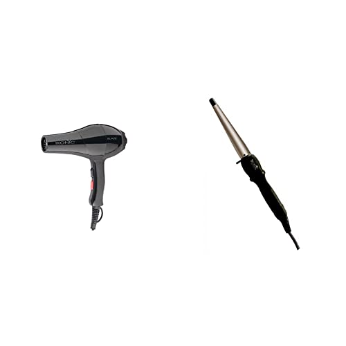 Image of IKONIC Virtual Bundle - Ikonic Blaze Hair Dryer (Black) + Ikonic Cnt25 Conical Tong (Black)