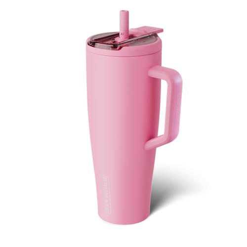 Image of BruMate Era Flip 40oz Tumbler with 100% Leakproof Covered Straw Lid | Hygienic Covered Straw | Insulated Stainless Steel Water Bottle with Handle | Cup Holder Friendly | BPA-Free (Primrose)