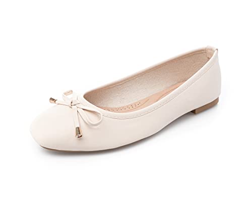 MIGILI 440 Ballerines Femme Chaussures Confortables Ballet Flats, Beige, 38 EU Cover