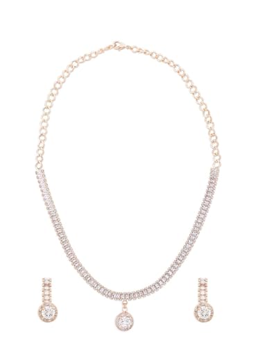 Juego de joyas de oro rosa con circonitas DMZ-2364 talla S para mujer