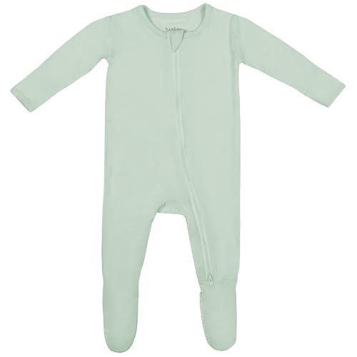 Image of Bamboo Little Soft Baby Footie Pajamas, Baby Clothes, Newborn Sleepers, 95% Viscose and 5% Spandex, 0-24 Months