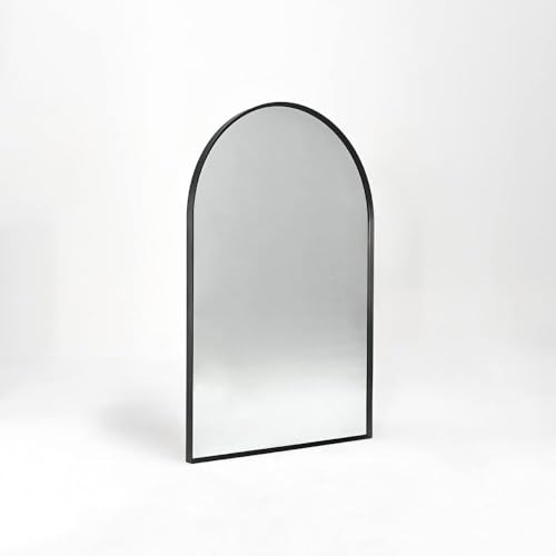 Beaunicorn 20x30 Inch Metal Framed Arched Arch Mirror with Anti-Breakage Film, Easy to Install – Home Decor Arched Wall Mirror for Bathroom, Living Room, Bedroom, Entryway(Black)
