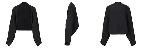 Sorrica Women's Cardigan Shrugs Bolero Sweater Long Batwing Sleeve Open Front Knitted Crop Sweater Shrugs4