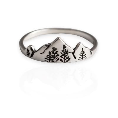Mountain Ring For Women  Serling Silver Ring  Highs And Lows Ring  Mother Daughter Ring  Mountain Range Ring  Alaska Wildflower Ring