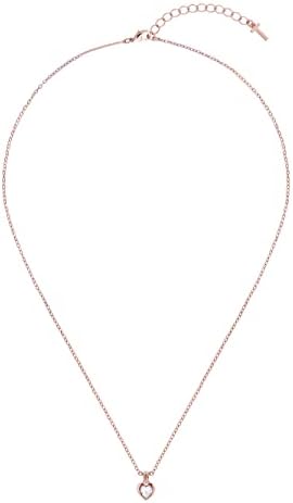 Ted Baker Hannela Crystal Heart Necklace - Rose Gold or Silver Tone Plated with Crystal