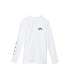 Quiksilver Camiseta de manga larga UV para niños de 8 a 16 años, Blanco, X-Large
