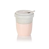 Mahlwerck Kaffeebecher to go aus Porzellan, Thermobecher Classic small, Isolierbecher, doppelwandig, mit Deckel, auslaufsicher, 350 ml, Glossy, Dusty Rose, Rosa