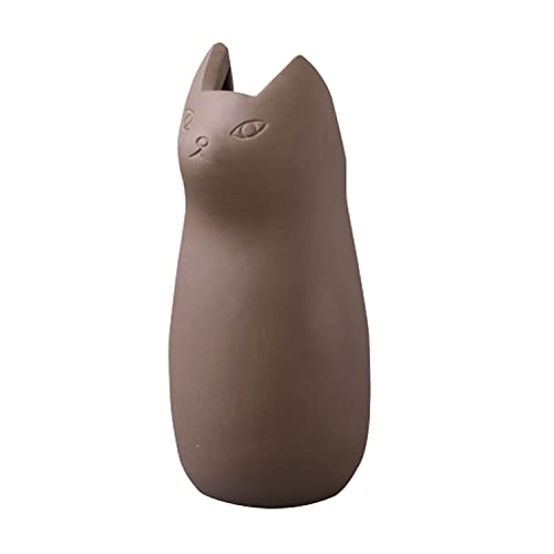 アスクリエイト 傘立て 傘スタンド 猫 陶器 可愛い 北欧風 幅15.5 奥行17 高さ34.5cm ブラウン AZ-CLY13-BR