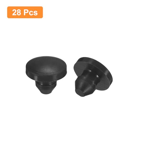Image of uxcell 28Pcs Silicone Plugs, Rubber Round Snap in Locking Hole Plugs for 3.5mm Hole, Hole Stoppers Waterproof Hole Plug for Metal Tube, Furniture End Caps Inserts, Black