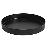 Gold Round Decorative Serving Tray with Three Anti-slip Mats, Stainless Steel Tray Makeup Organiser Cosmetics Jewelry Candle Plate