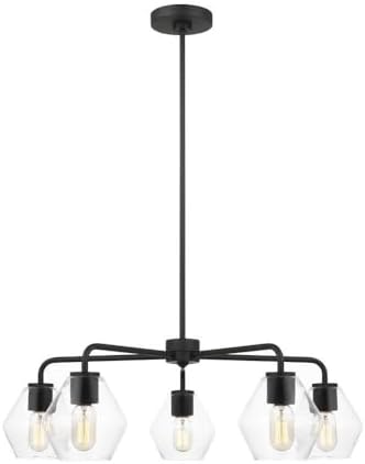 Sea Gull Lighting -Jett-5 Light Chandelier in Transitional Style-9.5 Inch Tall and 30 Inch Wide-Midnight Black Finish