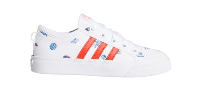 adidas Originals Nizza (Big Kid) White/Bright Red/Focus Blue 7 Big Kid M2
