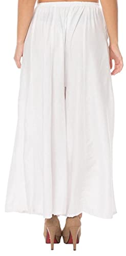 Image of TNQ Full Flared Cotton Palazzo Pants || Gold Print Printed Sharara Garara || Ethnic Or Casual Wear