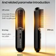 Cordless Hair Straightener Hair Straightener Brush Straightening Brush Cordless Hair Straightener Brush 4 Temp Fast Heating Hot Comb Women (White)