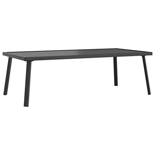 vidaXL Mesa de Centro para jardín Acero Gris Antracita 110x55x35 cm, Mesa de jardín, Mesa de Patio, Muebles de Exterior, Mesa de Exterior