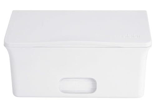 Image of Ubbi Baby Wipes Dispenser | Baby Wipes Case | Baby Wipes Holder with Weighted Plate, Keeps Wipes Fresh and Non-Slip Rubber Feet, White