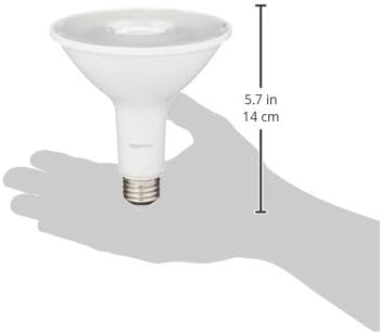 Amazon Basics 90 Watt Equivalent, Daylight, Dimmable, 15,000 Hour Lifetime, PAR38 LED Light Bulb, 6-Pack