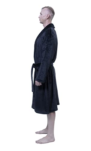 XING YE CHUAN Men's Fleece Robe, Warm Plush Bathrobe3