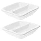 Cabilock 2 Stk. Teiliges Keramik Snack-serviertablett mit Fächern Weißes...