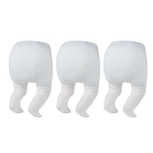 Zando 3 Pack Cable Knit Baby Girl Tights 6-12 Months White Soft 12-18 Months Cotton Leggings 4-6T