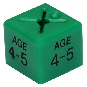 100 x Garment Clothes Marker Size Numbers: Color Size Cubes for Hanger Displays - Organize Wardrobe, Boutique - Various Sizes, Colors Available (AGE 4-5)