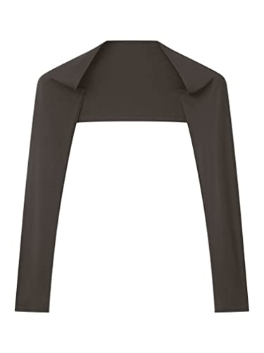 easyforever Men's Sexy Open Front Slim Fit Crop Top Solid Color Long Sleeve Shrug Undershirts3