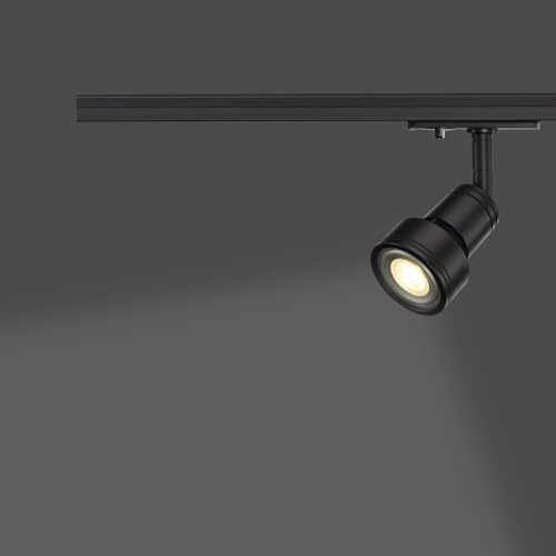 SLV PURI | LED Schienen-Strahler, Dreh- und schwenkbarer 1-Phasen-Strahler, Deckenstrahler, Deckenleuchte, Schienensystem, Innenbeleuchtung | GU10, inkl. 1Phasen-Adapter, Schwarz