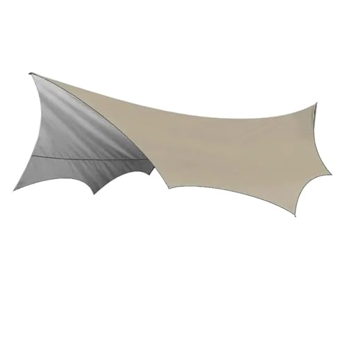 Tienda de Campaña Tarp Impermeable Lona de Acampada Grande 5,1x5,1 m, Impermeable, Mariposa Octagonal, Refugio Solar for Exteriores, toldo, Tienda, sombrilla, turístico Playa(Khaki)
