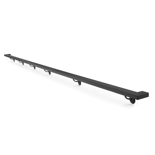 Vezek 15 Ft Aluminum Handrail Stair Rail Metal Railing Grab Bar Kit Staircase Handrails Matte Black