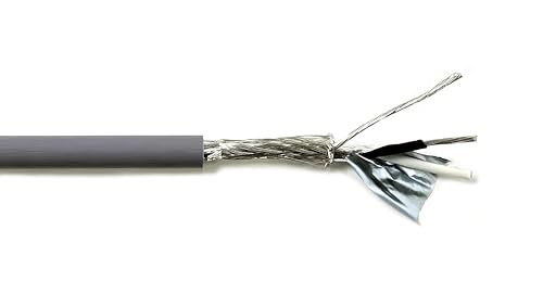 KWANGIL 2C 18AWG AMESB Shielded Cable Wire (UL2464) - Flexible Str TC, PVC Ins, OS+Drain+TC BRD, PVC JKT for CNC Machine, Stepper Motor, VFD Spindle (Gray 50FT)