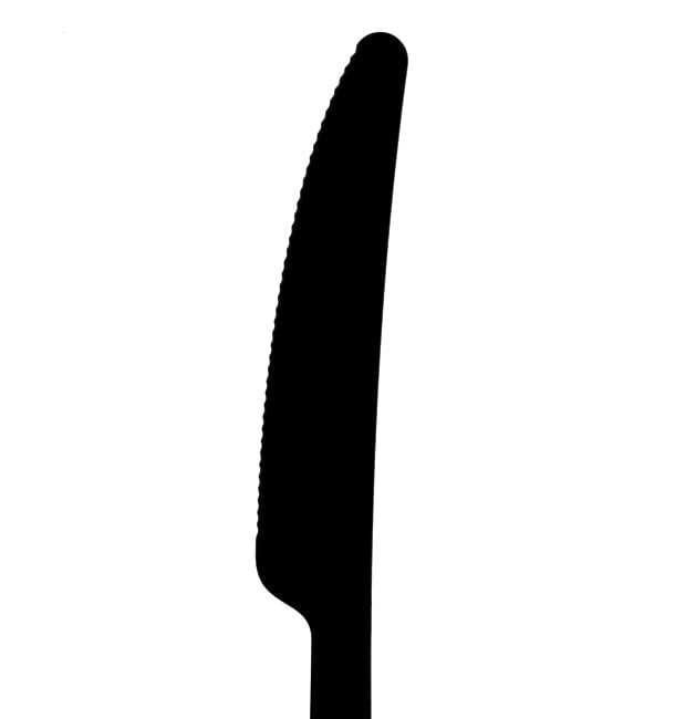 200 Cuchillos Reutilizable Durable PP Mineral "Plus", Cubiertos de Plástico, Color Negro, Cuchillos de Plástico, 19,8cm, Robusto y Reutilizable