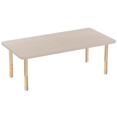 Image of Factory Direct Partners 30 inch x 60 inch Rectangle Kids Classroom Table with Adjustable Chunky Wood Legs