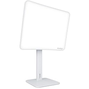 Carex Day-Light Elite Bright Sunlight Therapy Lamp, 10000 LUX Therapy Lamp at 12 Inches, LED Bright White Light with Adjustable Height and Brightness Levels for Mood, White