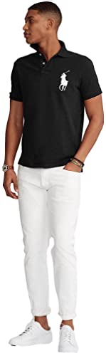 Image of Polo Ralph Lauren Mens Big & Tall Classic Fit Short Sleeve Big Pony Mesh Polo, Polo Black, X-Large Tall