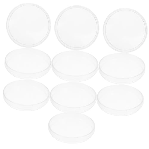 Cabilock 10pcs Dish Laboratory Plates Culture Plate Mycology Supplies Culture Dish Nutrient Agar Science Party Supplies Lab Dishes Laboratory Decor Serving Dishes Transparent Plastic
