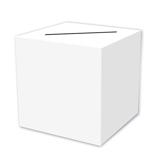 Beistle All-Purpose White Card Box for Events: Ideal for weddings, birthdays, baby showers, graduations, and more—this decorative card holder adds a stylish, functional touch to any party table setup.
