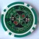 Squirrel Poker 14G Ultimte Poker Chips - 25pcs per roll - 10 Value Variations (100/500/1000/5000) (Green - $25)