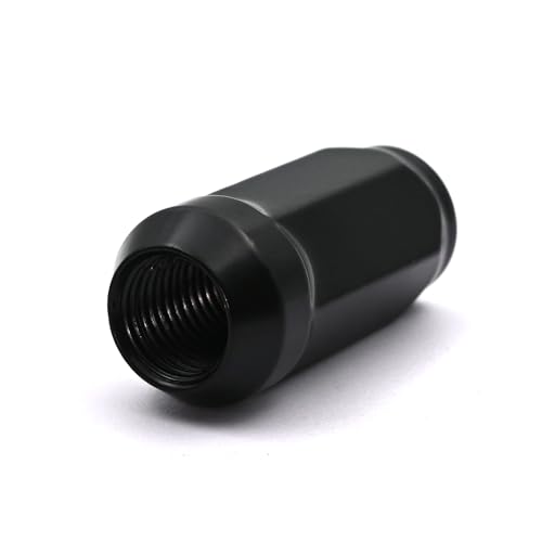 Image of 24pcs M14X1.5 Black Wheel Lug Nuts, 3 /4 inch Hex 1.9inch Tall Conical Seat Close End Bulge Acorn Lug Nuts