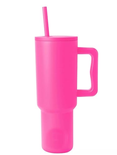 MLTUN MAKAN ホーム&キッチン製品:グラデーションハイヒール40オンス車用ハンドル付きカップ、大容量304ステンレス製断熱アイスカップ、高性能冷水ボトル。自宅で簡単に冷たい飲料水を作り、毎日の水分補給をより快適に。 (1200ml,ローズレッド)