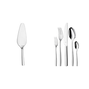 WMF Palma Besteck Set 12 Personen & Nuova Kuchenheber Tortenheber Edelstahl 23 cm, Cromargan Edelstahl poliert, Tortenschaufel ideal auch als Lasagneheber, Pizzaheber, spülmaschinengeeignet