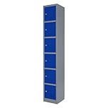 The Workplace Depot 6 Door Locker Premium Steel Construction Grey Finish 1800mm High Vandal-Resistant and Ventilated for Office or Industrial Use (6 Door, Blue)
