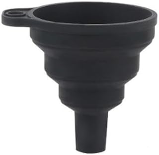 【Amazon限定】じょうご ミニ折りたたみ漏斗セット シリカゲル 漏斗 水ボトル 液体転送 狭口 漏斗 携帯便利 キッチンツール (ブラック, 1個)