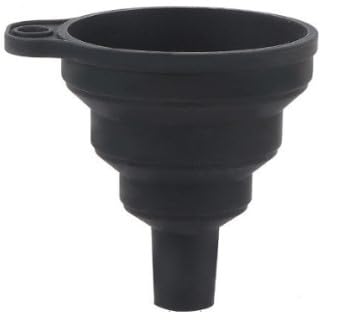 【Amazon限定】じょうご ミニ折りたたみ漏斗セット シリカゲル 漏斗 水ボトル 液体転送 狭口 漏斗 携帯便利 キッチンツール (ブラック, 1個) - ノーブランド品 - 商品画像