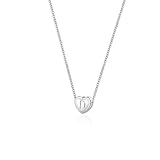 Monily Initial Necklace for Girls Tiny Letter D Heart Choker Necklace for Women Dainty Silver Neckla